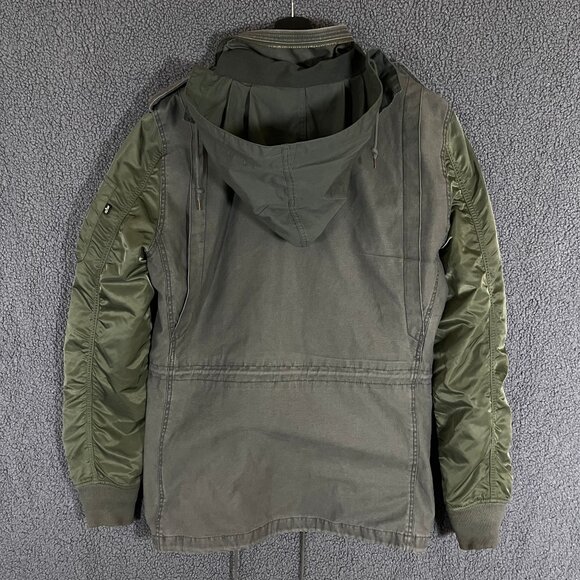Alpha Industries Field Military Hooded Full Zip Jacket - Men's Size M - Green - Picture 6 of 14